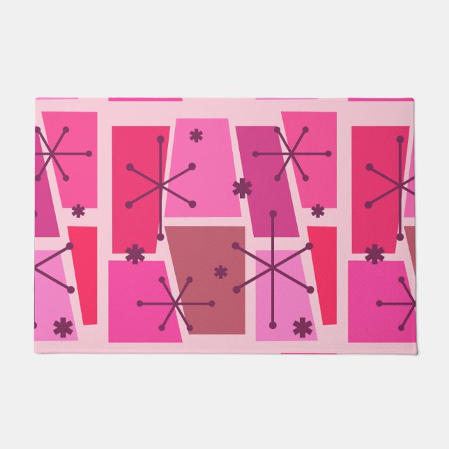 Paillasson Art pop de l'âge atomique rose chaud (Devant)