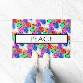 Paillasson Artsy Flowers Motif de la paix