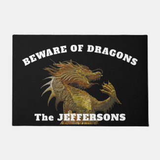Paillasson "Attention aux dragons" avec Dragon