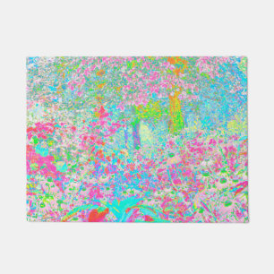 Paillasson Aube Aqua et Rose Chaud dans mon jardin Rubio