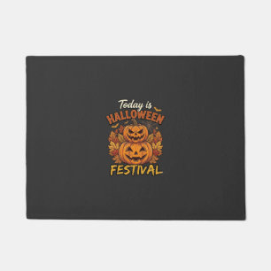 Paillasson Aujourd'hui est la fête d'Halloween Citrouilles Em