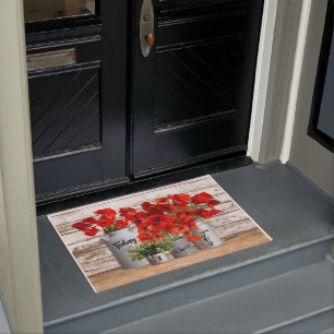 Paillasson Aujourd'hui je choisis Joy Poppies Doormat