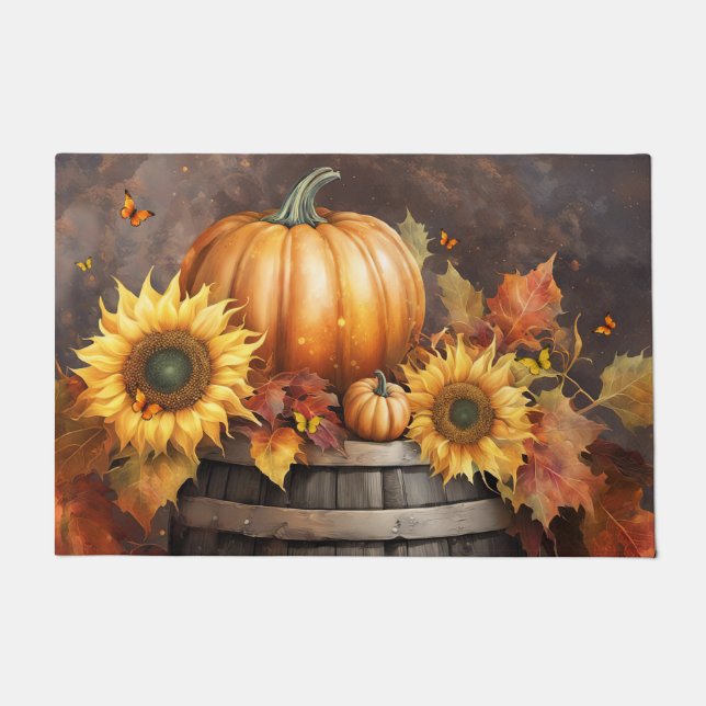 Paillasson Automne Citrouille Sunflowers Pays (Devant)