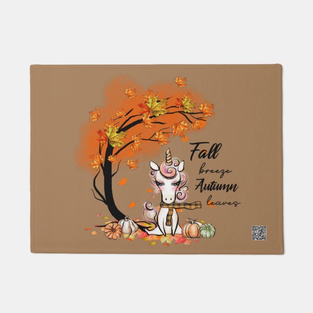 Paillasson Automne Feuilles Automne Breeze Unicorne (Devant)