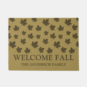 Paillasson Automne Feuilles Motif. Brown personnalisé