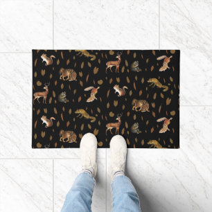 Paillasson Automne Forêt Animaux Feuilles Automne Décor Autom