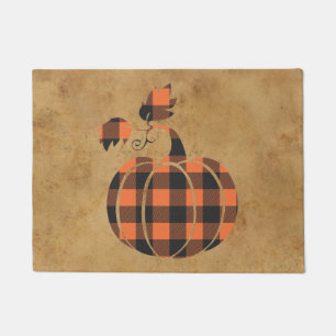 Paillasson Automne Orange Et Noir Plaid Automne Citrouille