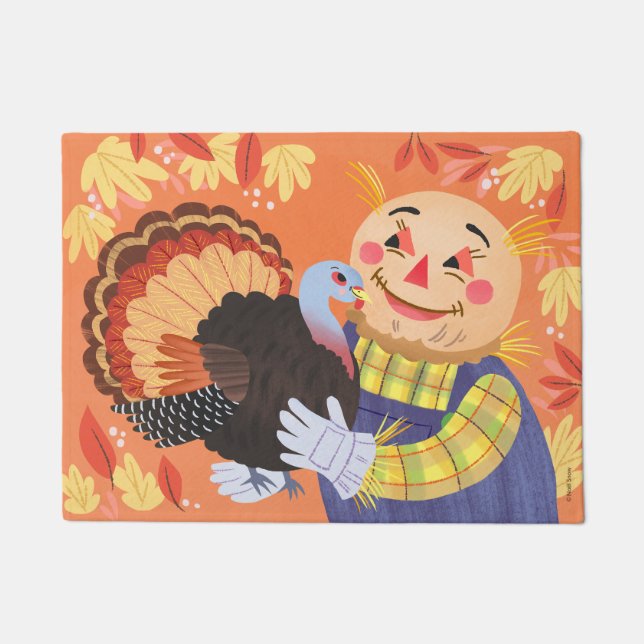 Paillasson Automne Scarecrow et Turquie (Devant)
