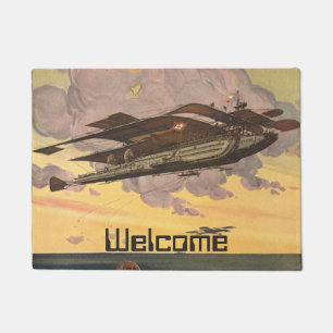 Paillasson Avion Hydravion de Science-Fiction Vintage