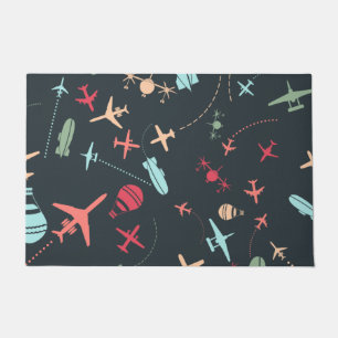 Paillasson Avion noir et Motif de l'aviation