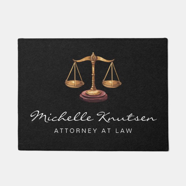 Paillasson Avocat professionnel Procureur luxe Black Gold (Devant)