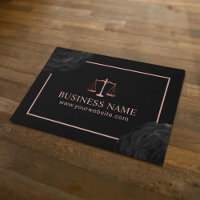 Avocat Rose Gold Échelle de justice Black Floral