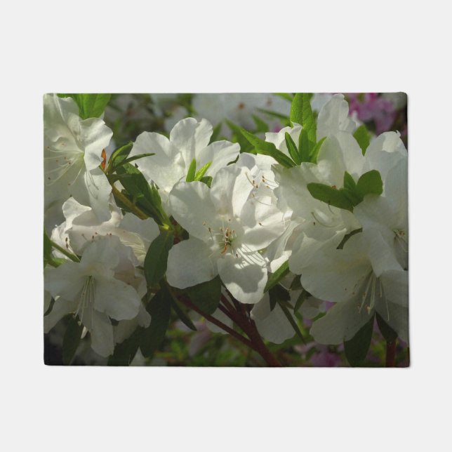 Paillasson Azalées Blancs Solaires Belles Fleurs De Printemps (Devant)