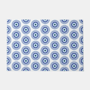 Paillasson Aztec Cercle grec Clé mal Motif oeil bleu