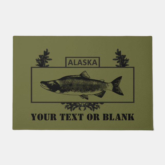 Paillasson Badge de pêcheur de combat de l'Alaska (Devant)