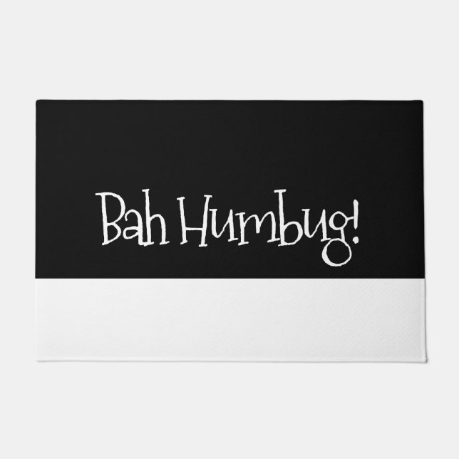 Paillasson Bah humbug noir et blanc (Devant)