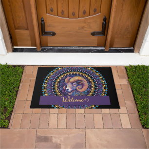 Paillasson Baies Whimsical personnalisées Zodiac Dot Mandala