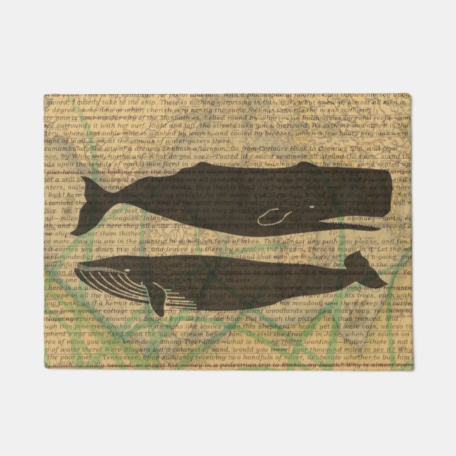 Paillasson Baleine antique Vie marine (Devant)