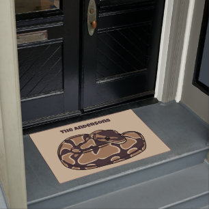 Paillasson Ball Python Snake, Brown et Tan Personnalisé