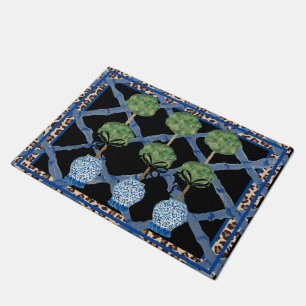 Paillasson Bambou noir Chinoiserie Ginger Jar Portapis