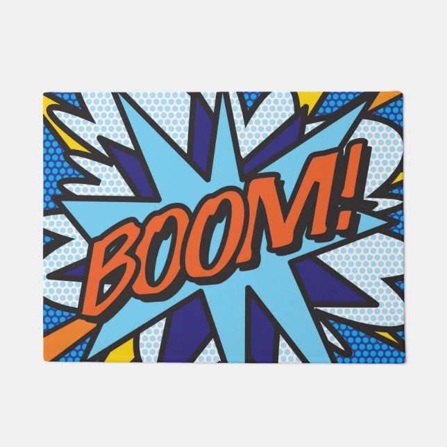 Paillasson Bande dessinée Pop Art BOOM Superhero (Devant)
