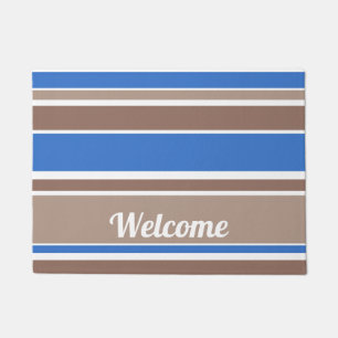 Paillasson Bandes Brown et bleues