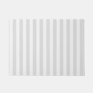 Paillasson Bandes de bonbons gris clair et blanc