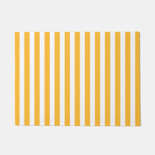 Paillasson Bandes de bonbons jaune et blanc ensoleillé