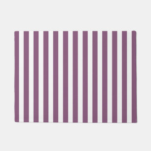 Paillasson Bandes de bonbons mauves et blanches