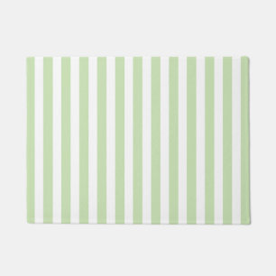 Paillasson Bandes de bonbons vert pâle et blanc