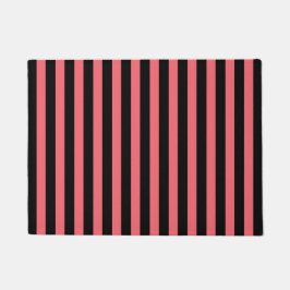 Paillasson Bandes de corail et de bonbons noirs