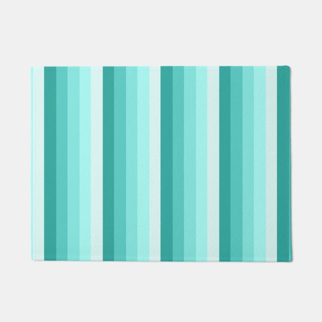 Paillasson Bandes d'ombre turquoise (Devant)