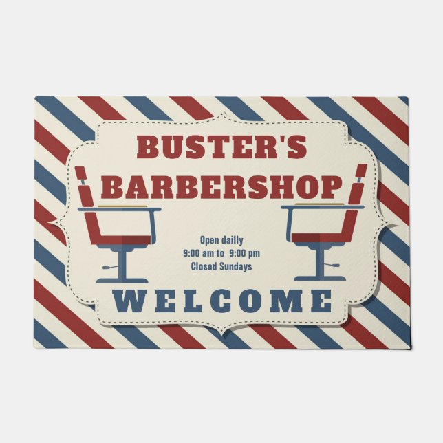 Paillasson Barbershop Boarder Welcome (Devant)