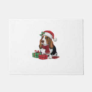 Paillasson Basset Hound Chien Fêtes de Noël Père Noël D