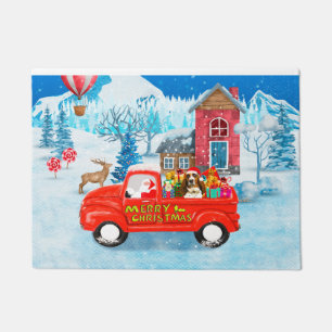 Paillasson Basset Hound Dog dans la livraison de Noël Camion