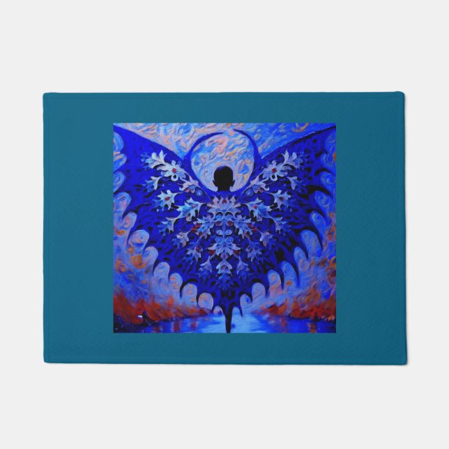 Paillasson Bat Wing Créateur Avec Une Aile Bleue Magnifique (Devant)