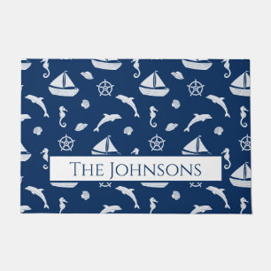 Paillasson Bateau à voile et Motif Marine Life