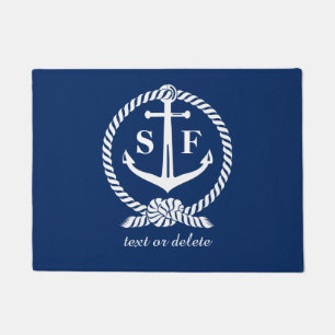 Paillasson Bateau bleu nautique de plage d'Ancre de