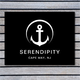 Paillasson Bateau moderne Ancre nautique Black Custom