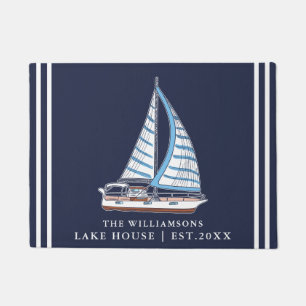 Paillasson Bateau nautique Marine Blue Custom Lake House