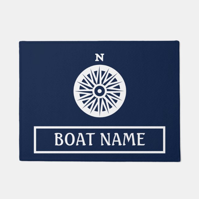 Paillasson Bateau Nom Dock Mat - Compass (Devant)