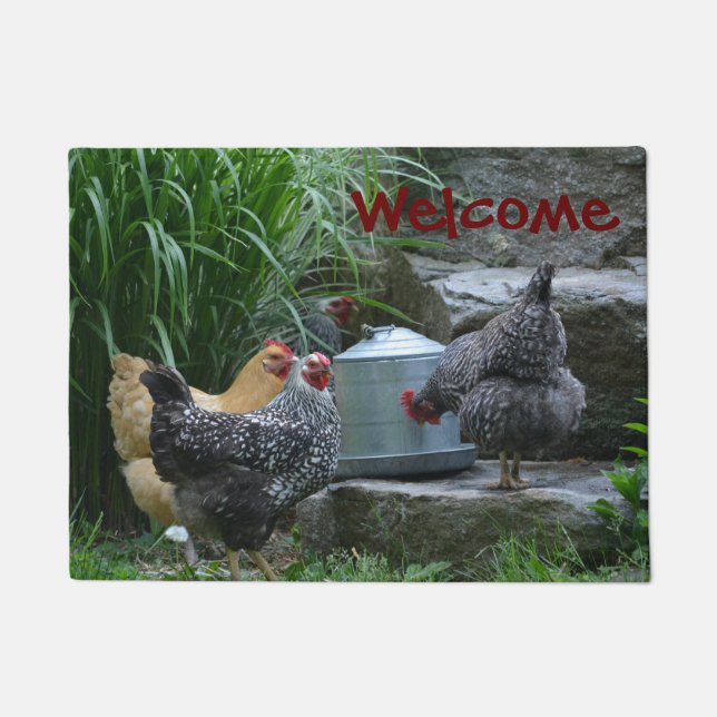 Paillasson Bavardage de poule à la natte de glacière de l'eau (Devant)
