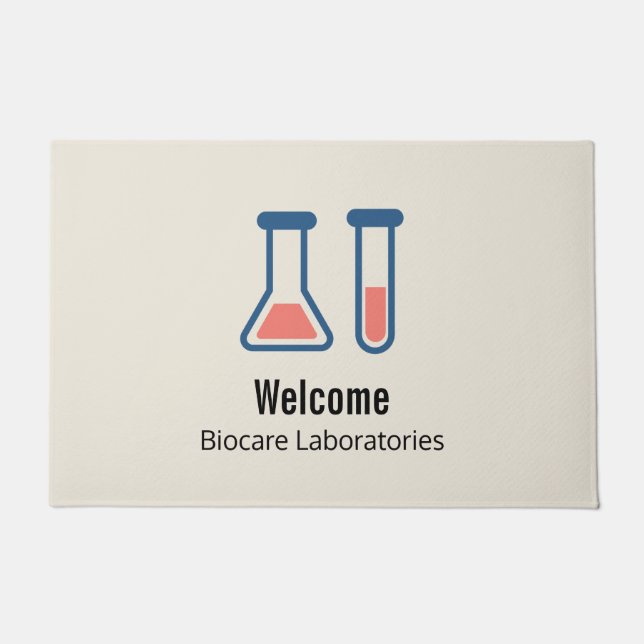 Paillasson Beaker & Test Tube Science Thème Bienvenue (Devant)