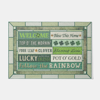 Paillasson Beau Bienvenue Mat Vert, mignonne Slogan