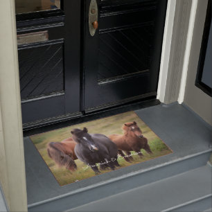 Paillasson Beau Chevaux pâturage dans un pâturage sur mesure