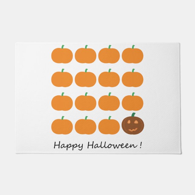 Paillasson Beau Patch Citrouille Halloween (Devant)