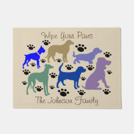 Paillasson Beaucoup de chiens et pattes de porte Mat