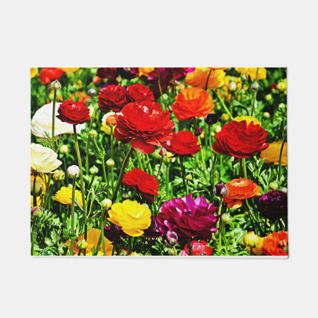 Paillasson Beaucoup de couleurs de Ranunculus (Devant)