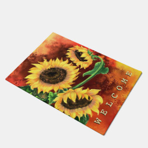Paillasson Beaux Trois Tournesols - Bienvenue
