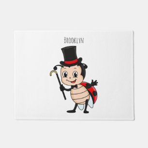 Paillasson Bébé mignon avec chapeau et dessin animé de cravat